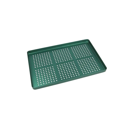 Aluminium-Normtray-Boden in Grün, gelocht mit Punktperforation