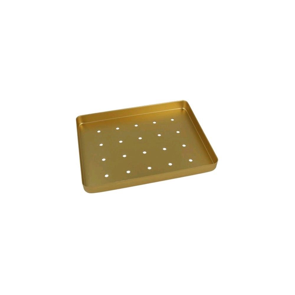 Euronda Mini-Tablett-Boden aus Aluminium, goldfarben, gelocht mit Lochmuster
