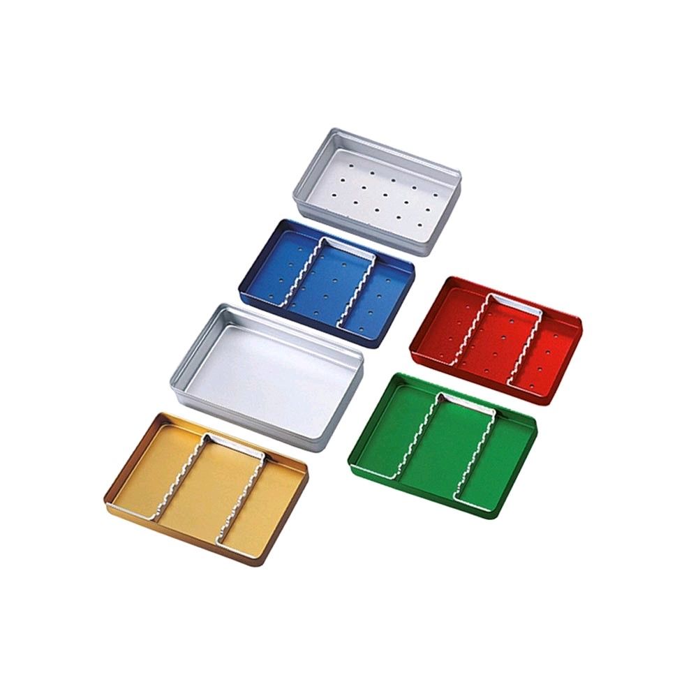 Euronda Mini-Tablett-Böden aus Aluminium in mehreren Farben, gelocht und ungelocht