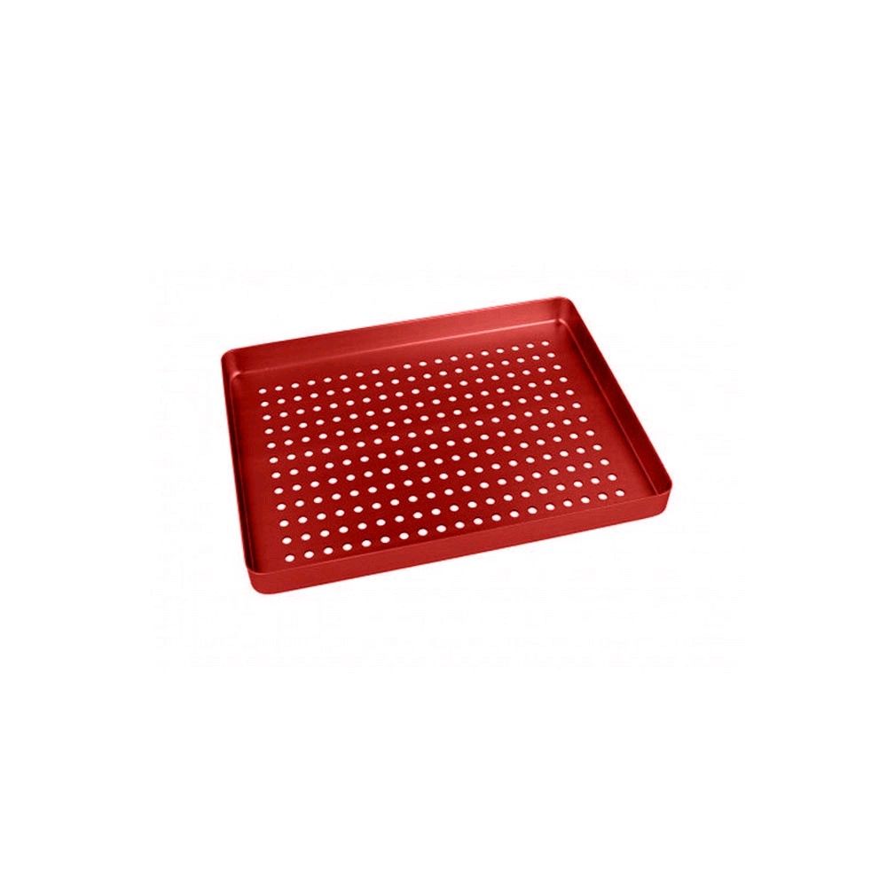 Mini-Tablett-Boden aus Aluminium, rot, gelocht