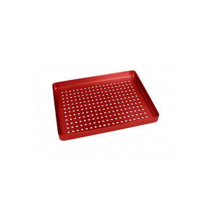 Mini-Tablett-Boden aus Aluminium, rot, gelocht