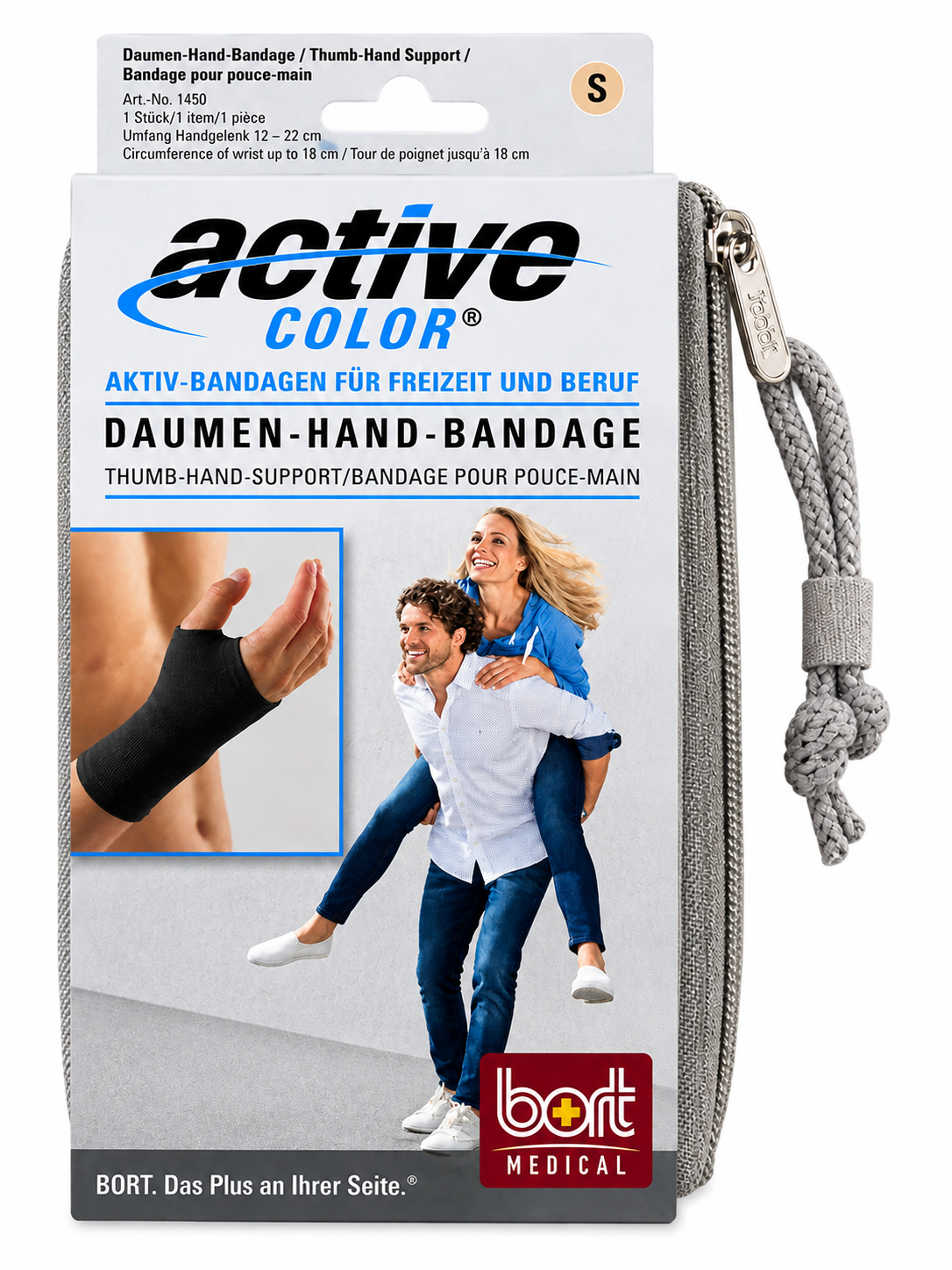 Daumen-Hand-Bandage mit schwarzer Daumenstütze und Handgelenk-Support