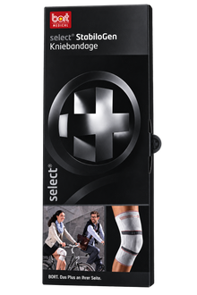 Kniebandage mit seitlicher Stütze und Trägern, antimikrobiell