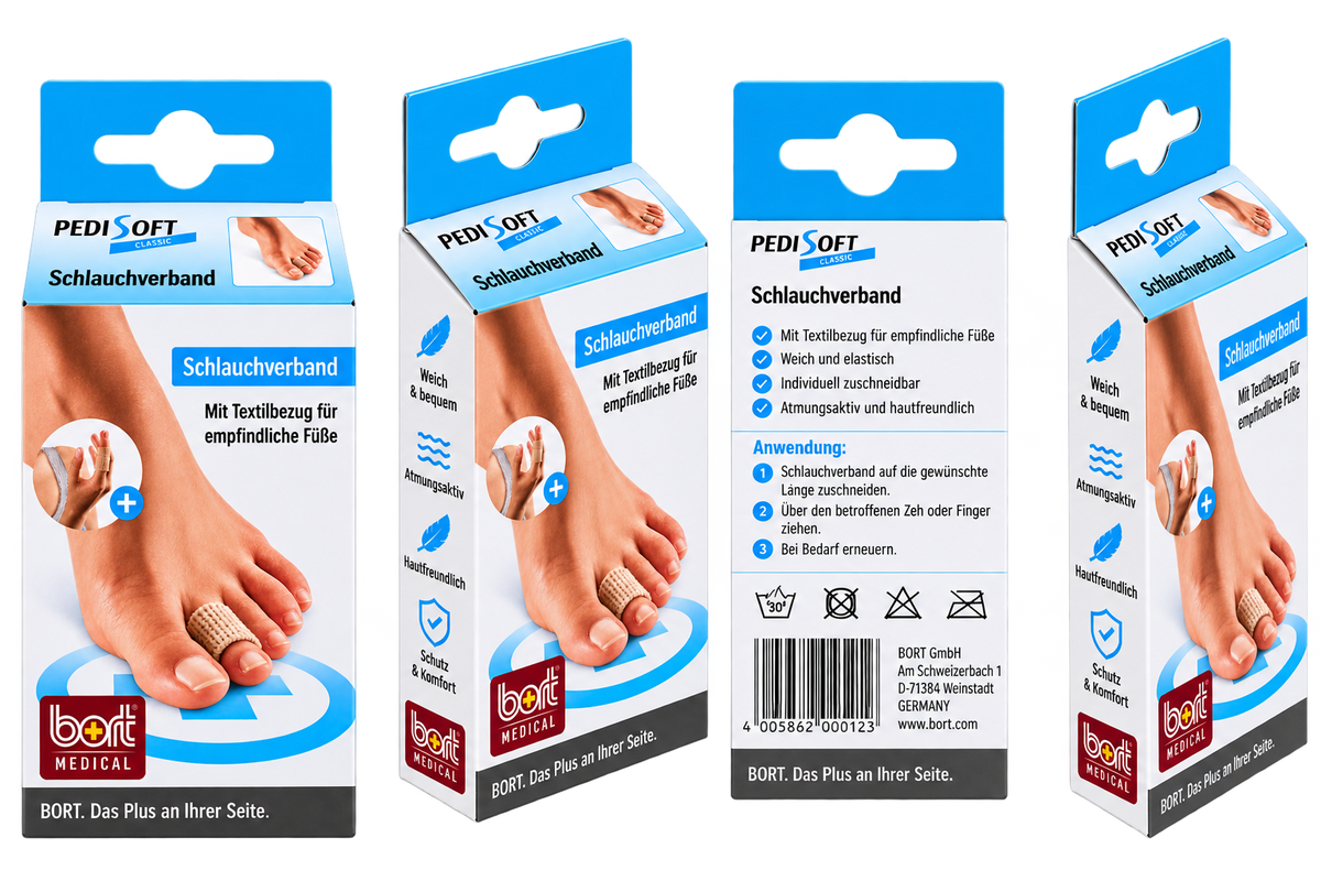 bort MEDICAL PEDI SOFT Schlauchverband-Packung für Zehen, mit Gelüberzug