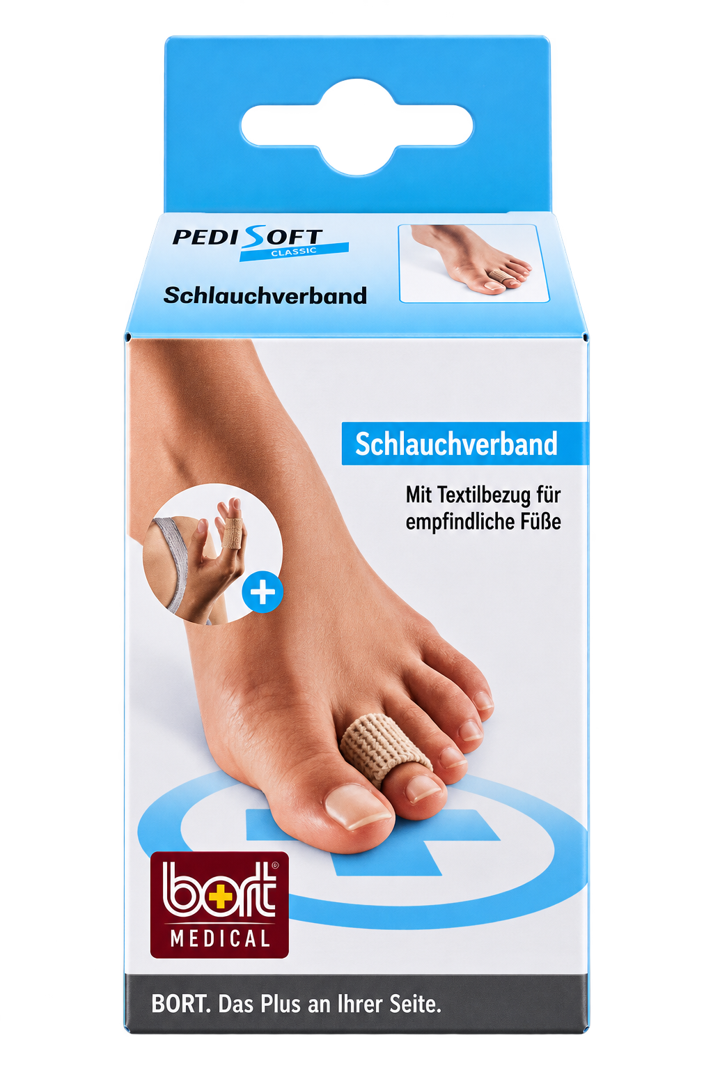 bort MEDICAL PEDI SOFT Schlauchverband für Zehen, Packung mit Gel und Textilbezug