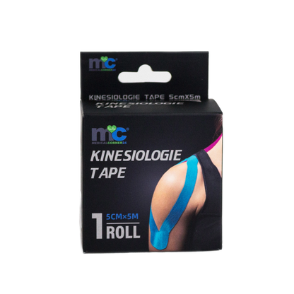 Kinesiologie-Tape-Rolle 5 cm x 5 m in Verpackung, blau/pink