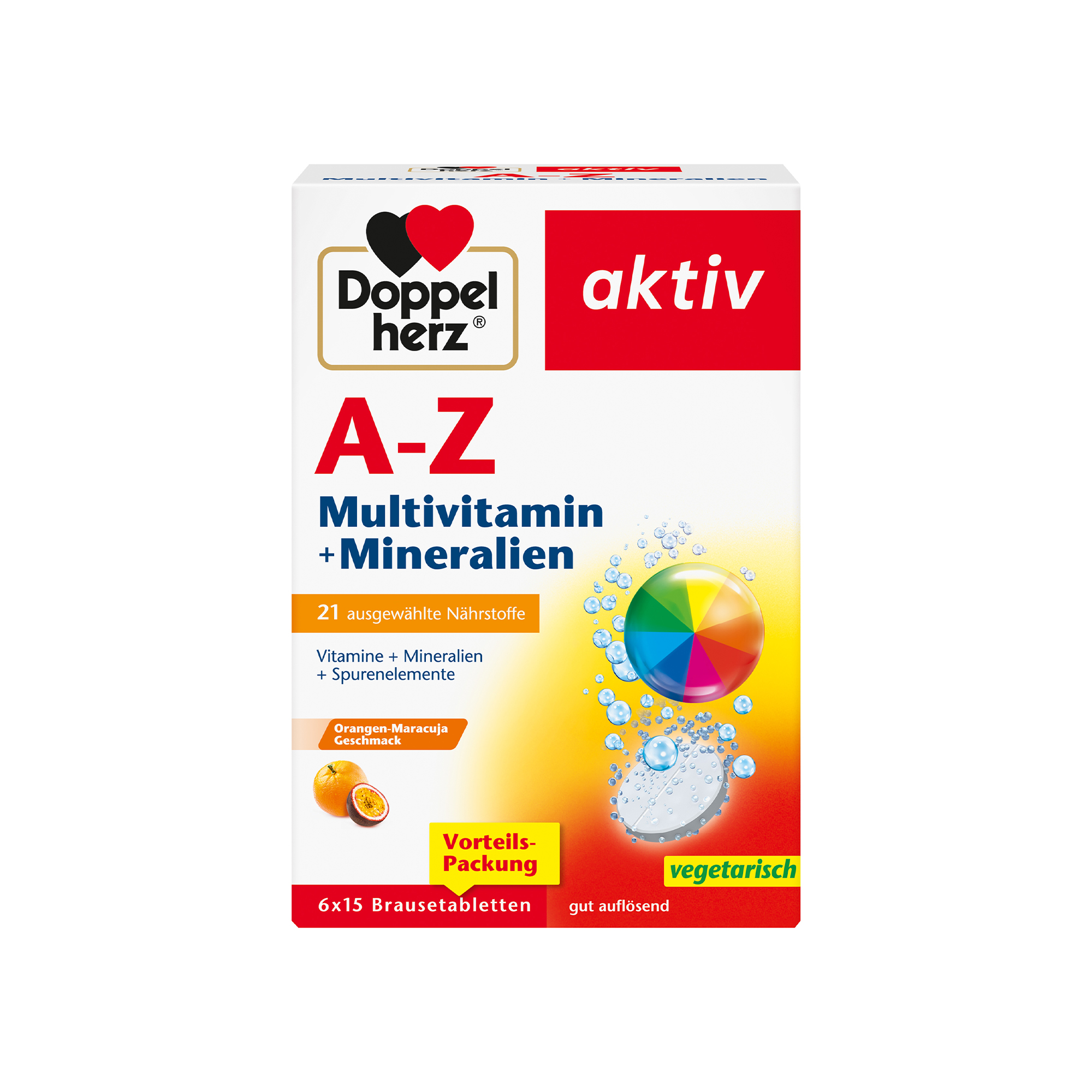 Doppelherz aktiv A-Z Multivitamin und Mineralien, 6x15 Brausetabletten