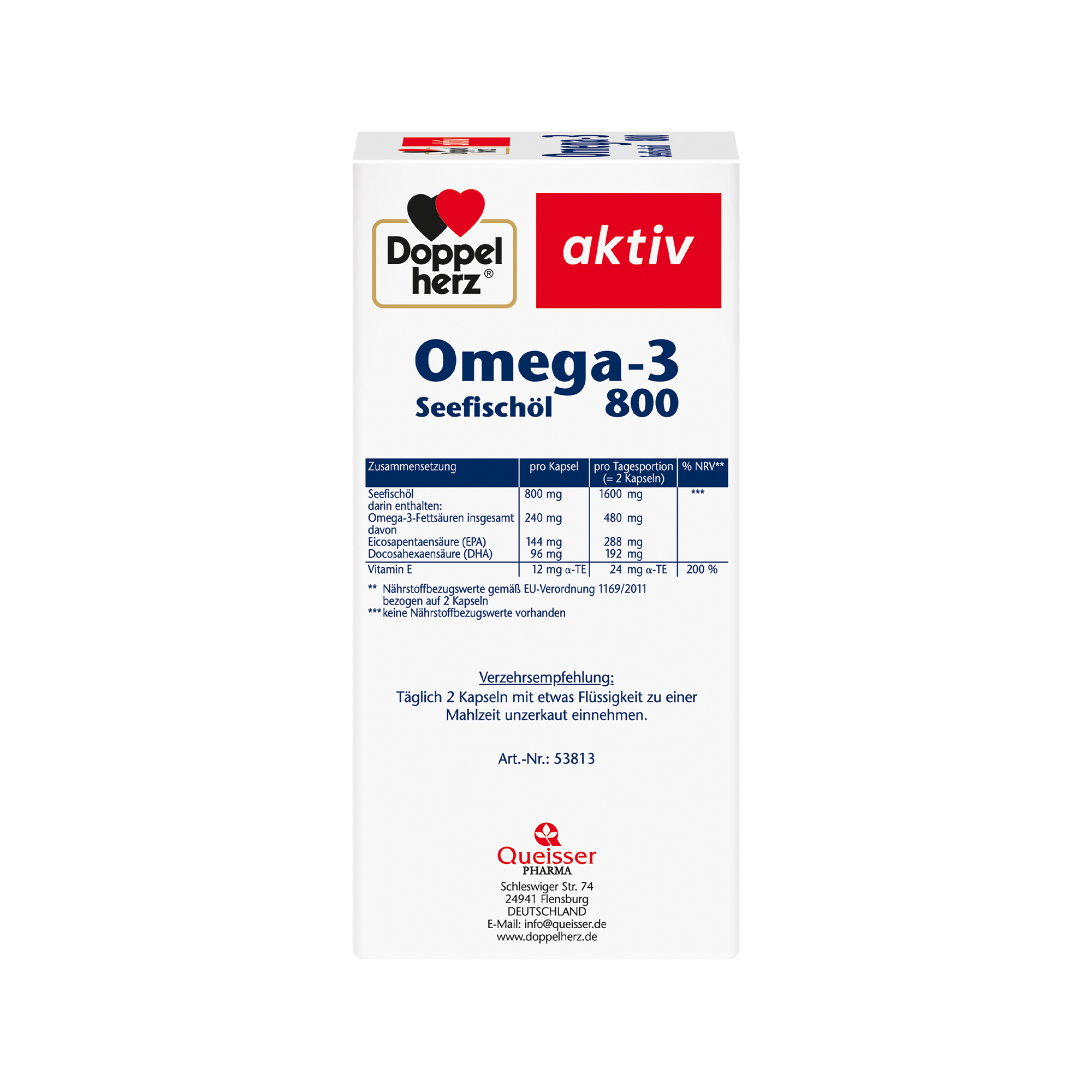 Doppelherz aktiv Omega-3 , Seefischöl, 800mg, 80 Kapseln