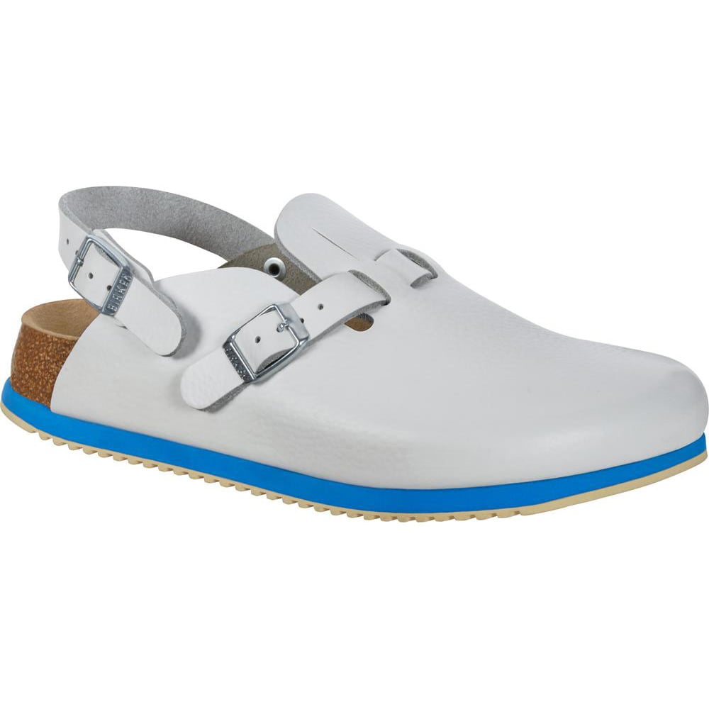 Birkenstock Kay SL Weichbettung, weiß-blau, Gr. 38