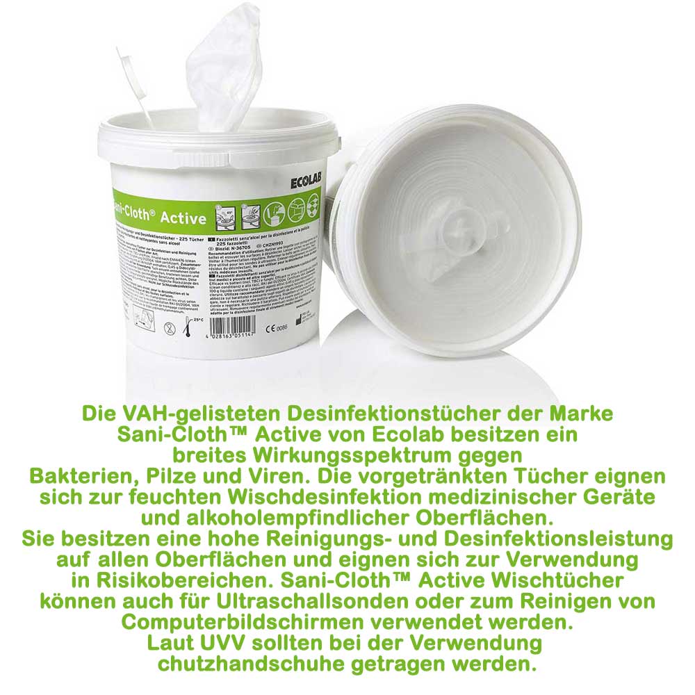 Ecolab Desinfektionstücher Sani-Cloth Active, getränkt, 2 Gr.