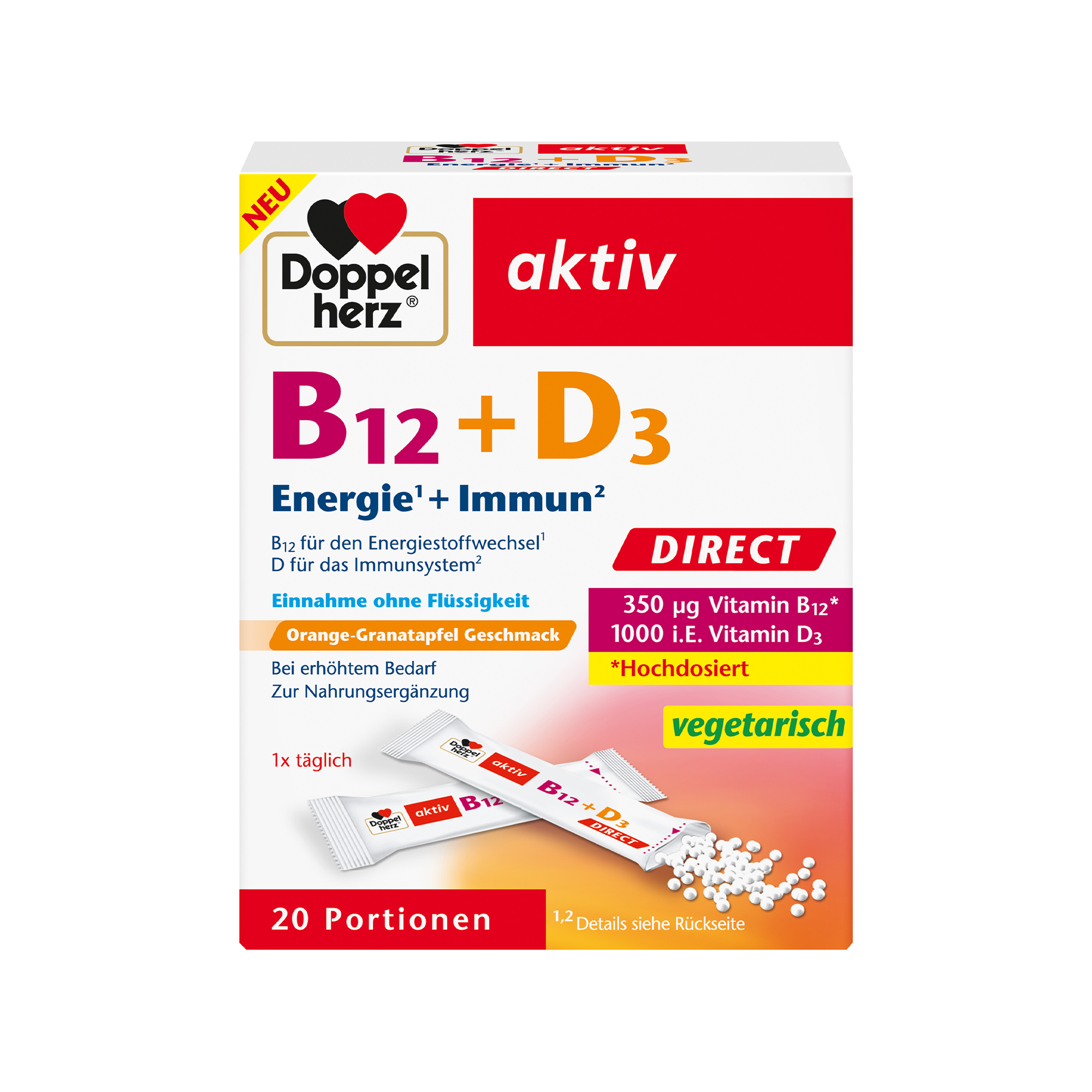 Doppelherz aktiv Vitamin B12, direct, 20 Portionen