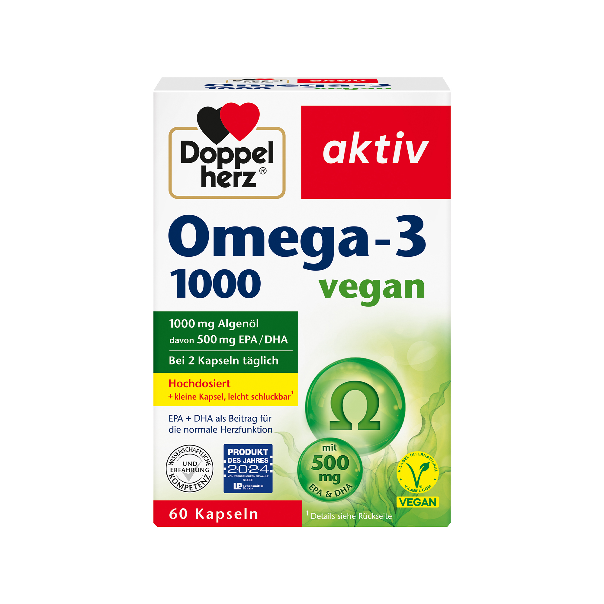 Doppelherz aktiv Omega-3, 1000 vegan, 60 Kapseln