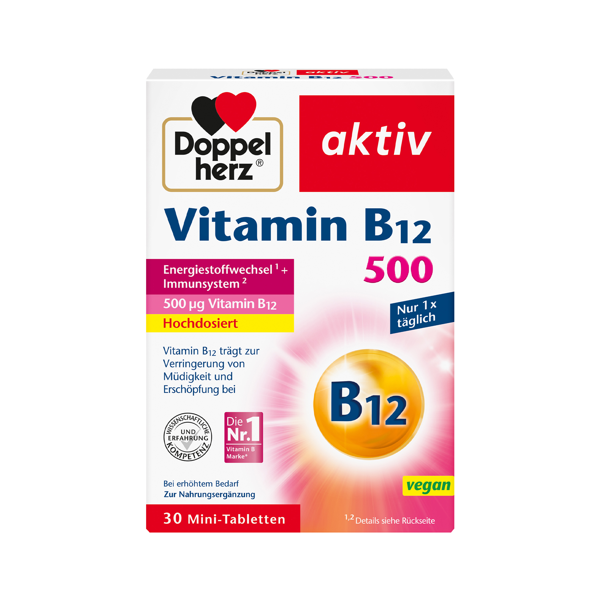 Doppelherz aktiv Vitamin B12, 500, 30 Mini Tabletten