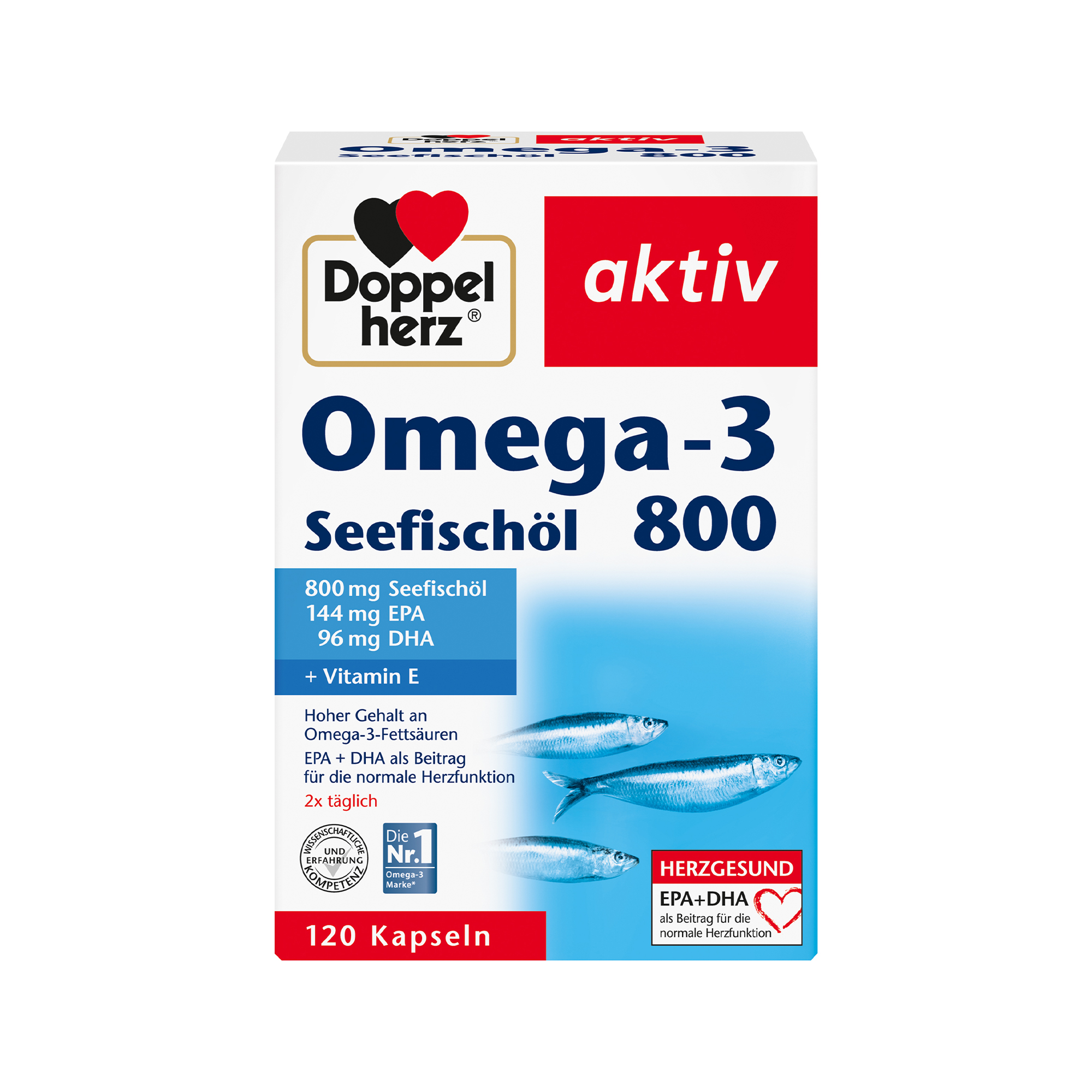 Doppelherz aktiv Omega-3 , Seefischöl, 800mg, 80 Kapseln