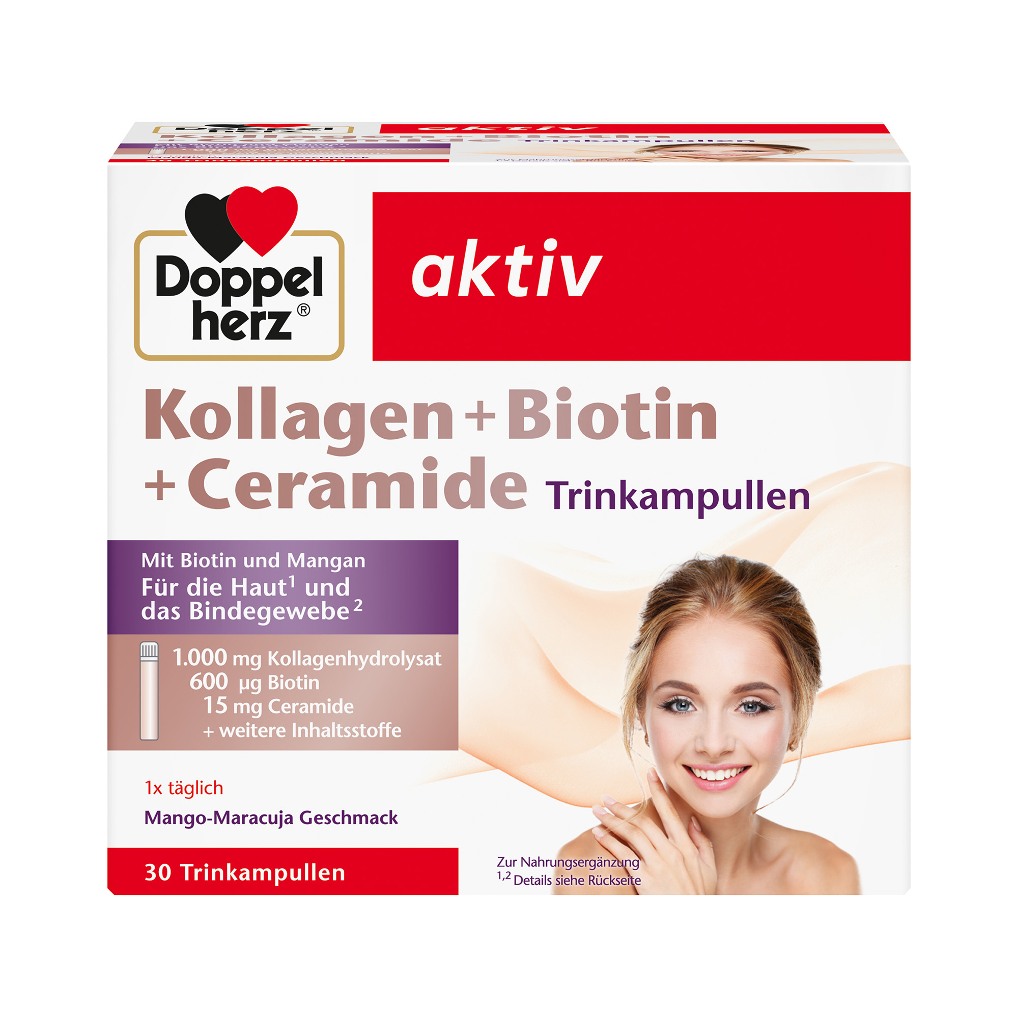 Doppelherz aktiv Kollagen, Hyaluron, Ceramide, 30 Ampullen