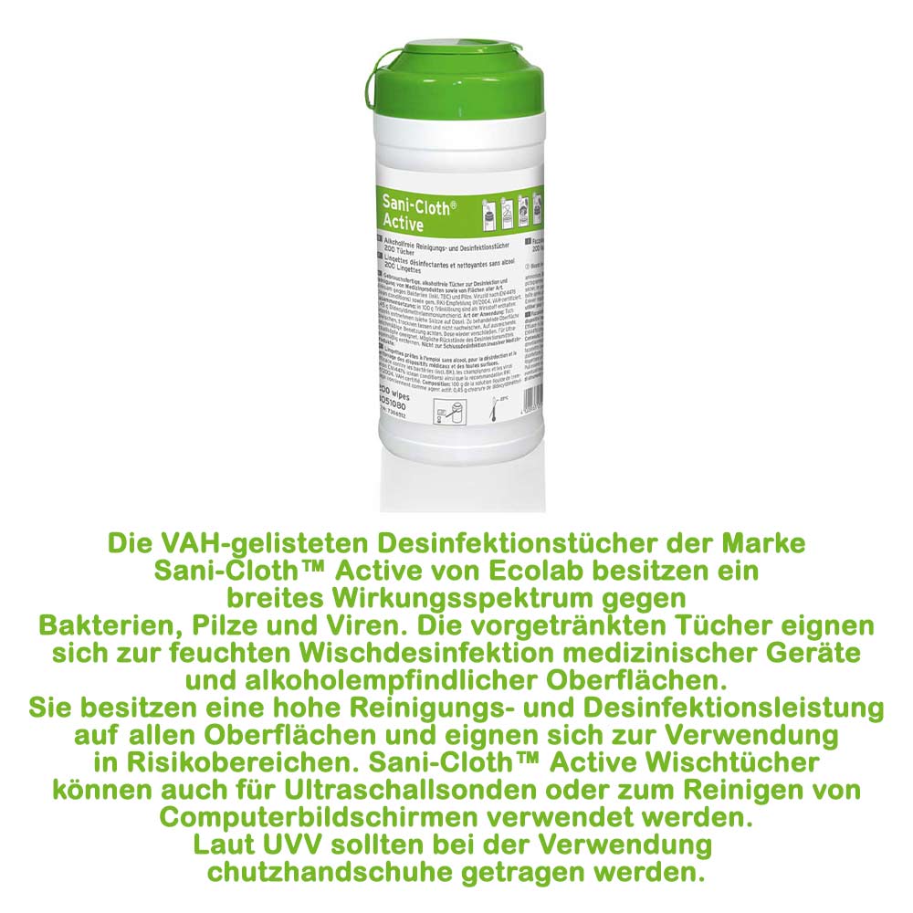 Ecolab Desinfektionstücher Sani-Cloth Active, getränkt, 2 Gr.